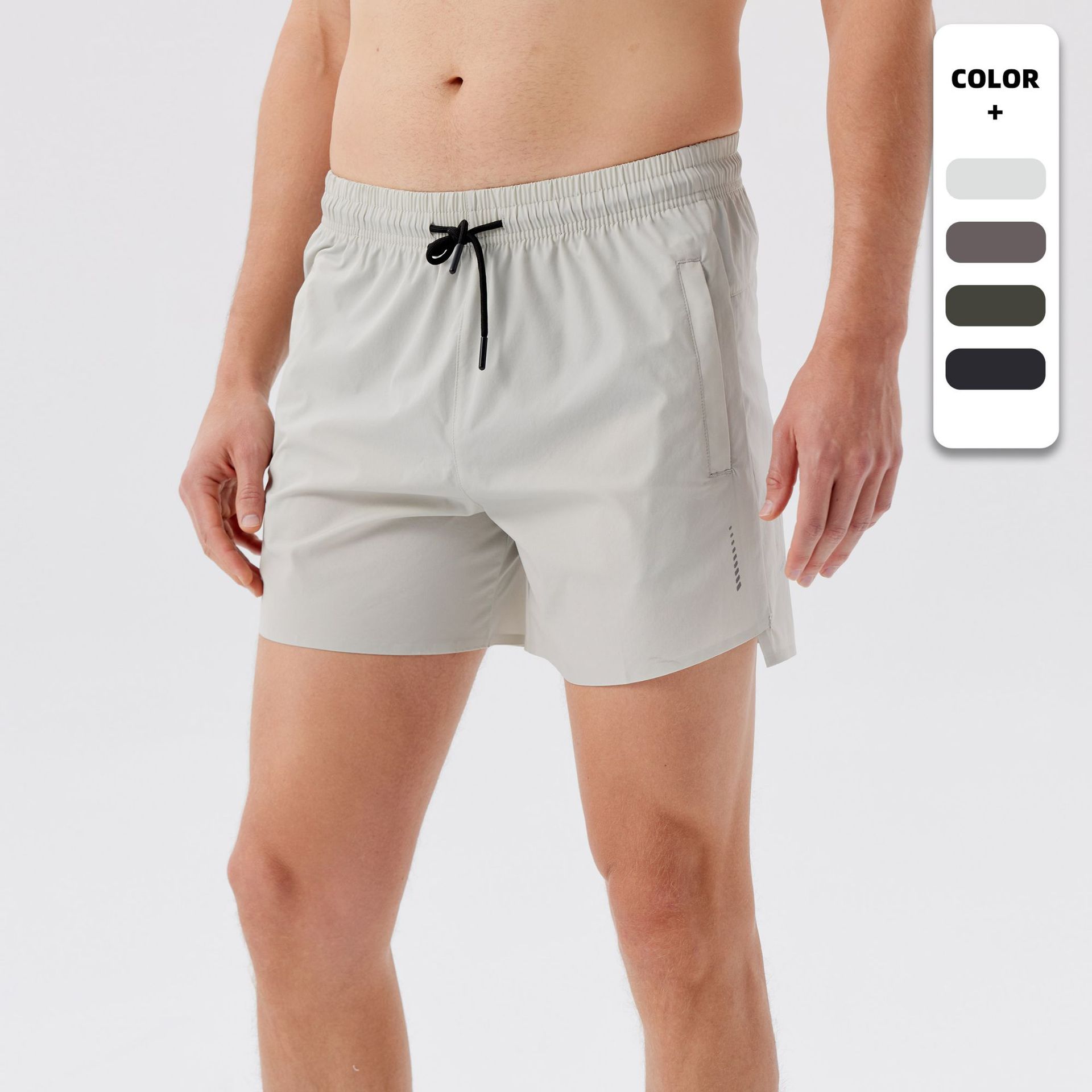 Pantalones cortos deportivos al aire libre para hombres de verano nuevos sin marcas de borde reflectante rápido secado transpirable entrenamiento de pista y campo de tres puntos