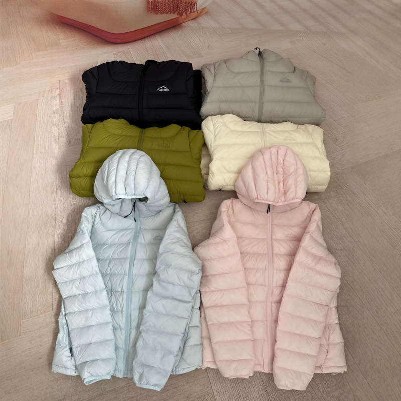 2026 Autumn/Winter New Lightweight Ribbed down Jacket for Women with Hood, Samsung 90 White Duck Down, Warm and Cold-Resistant Coat 2026 Autumn/Winter New Lightweight Ribbed down Jacket for Women with Hood, Samsung 90 White Duck Down, Warm and Cold-Resistant Coat