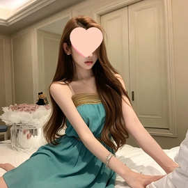 一字领感露锁骨抹胸裙女6新甜撩御姐显身材气质度假A字裙图片薄纱