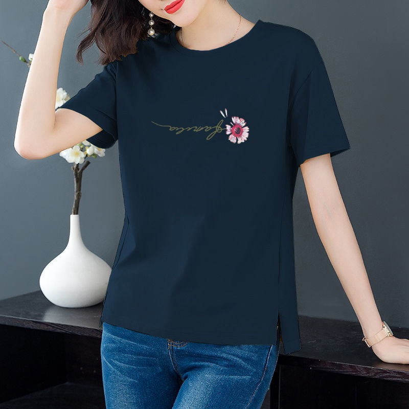 Summer base short sleeve T-shirt with a round collar