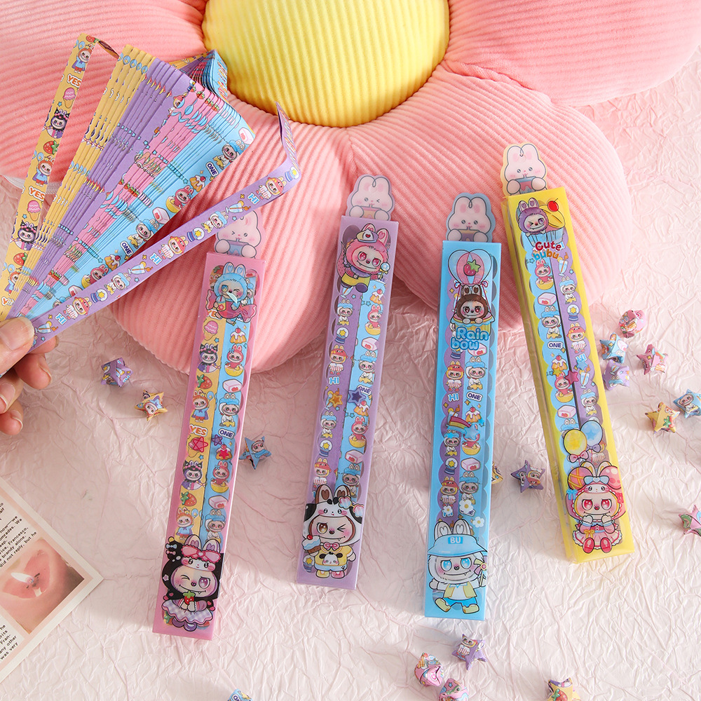 Cartón de dibujos animados pequeño paño estrellas de papel pegamen botella de flutuación llena de regalos de vacaciones DIY hechos a mano juguetes de aprendizaje de estudiantes image 1