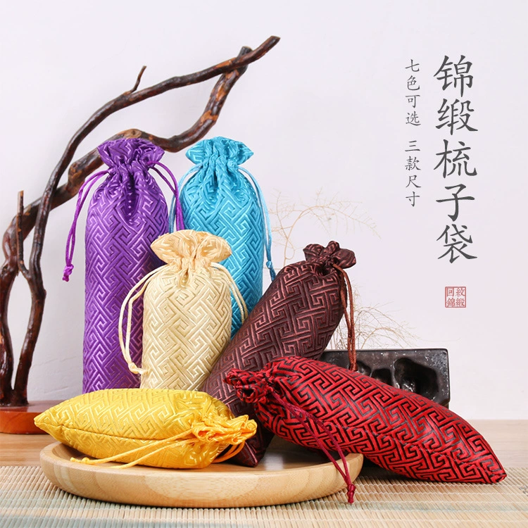 Расческа с вышивкой парчи на шнурке Сумка для ювелирных изделий Двухслойная утолщенная Высококачественная сумка с принтом большой емкости для тонкой шпильки