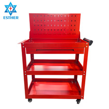 外贸批发爆款跨境汽修工具车三层维修转向刹车轮移动工具箱收纳柜