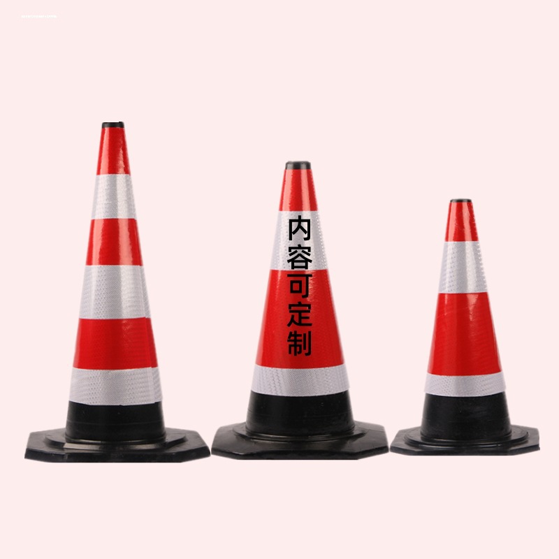 Reflective Rubber Road Cones Road Construction and Maintenance Traffic Safety Cones Thickened Wear-Resistant Warning Isolation Roadblocks Wholesale