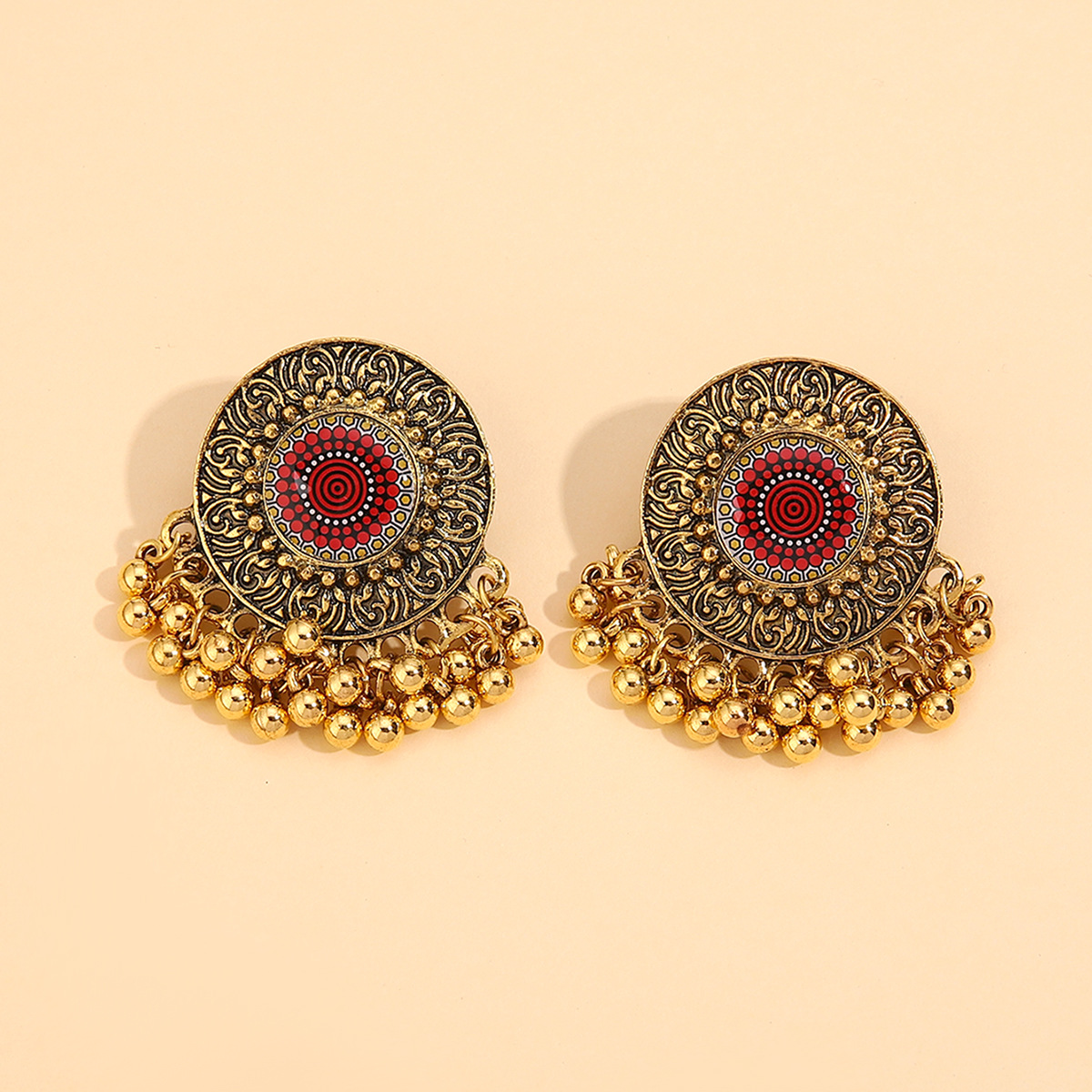 1 Pair Ethnic Style Round Alloy Plating Womenu0027S Drop Earrings