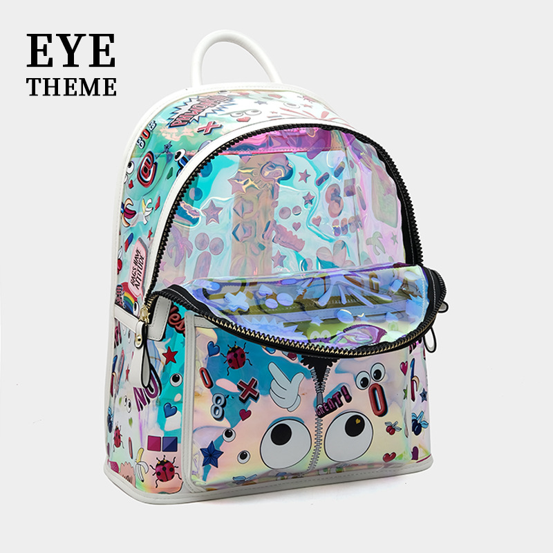Mochila de viaje unisex unisex de gran capacidad Jelly Graffiti Paquete de niño y madre Colorful 2778 #