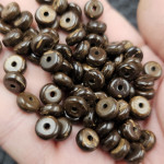 薄款椰壳玉钱扣散珠深咖啡色手链项链隔片饰品配件手工珠子批发