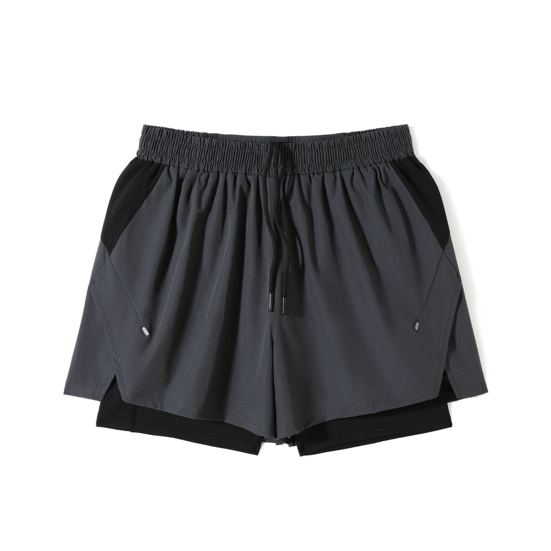 Pantalones cortos de correr para hombres de maratón rápido y seco pista y campo de tres puntos para revestimiento de pantalones de doble capa deportivo fitness puede poner el teléfono móvil