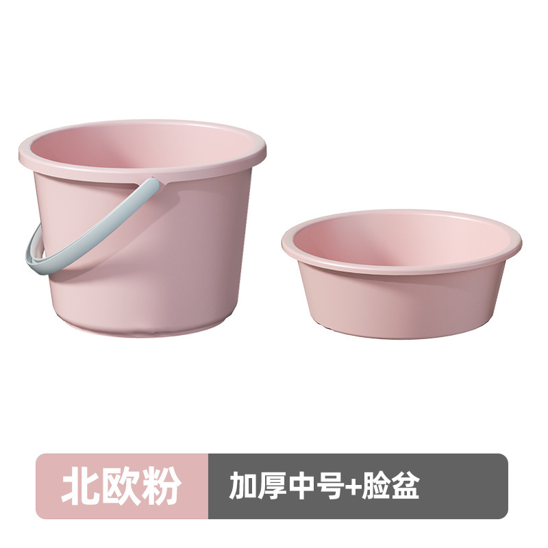 実色バケツ家庭用貯水用プラスチックバケツを手に入れて、蓋付き洗面器桶学生寮洗面3点を厚くする|undefined