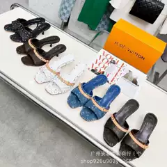European and American 2025 Spring and Summer New Denim High-Heeled One-Line Open-Toe Sandals for Women Printed Stiletto High-Heeled Women's Shoes
