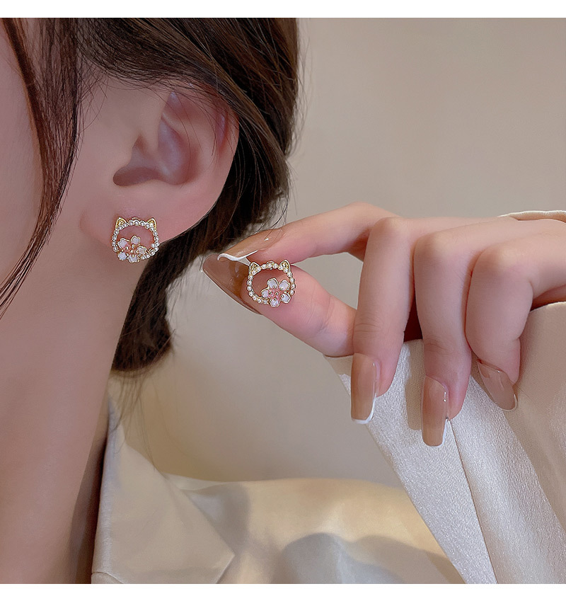 Fashion Heart Shape Alloy Inlay Rhinestones Pearl Womenu0027S Ear Studs 1 Pair