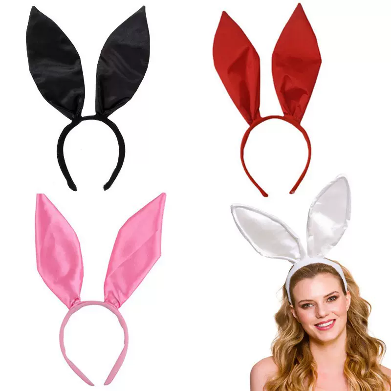 跨境爆款兔耳朵发箍复活节派对发饰节日表演圣诞服装配饰发箍批发
