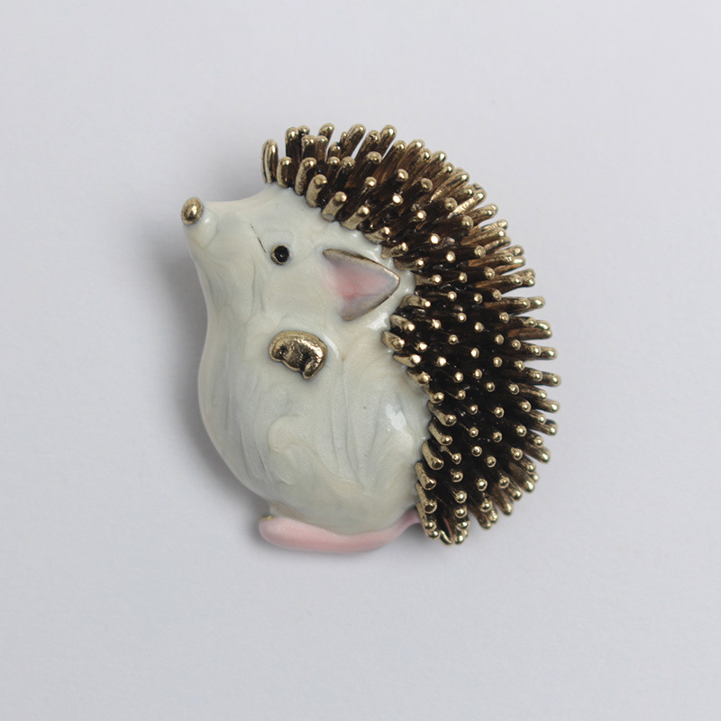 Creative Enamel Hedgehog Brooch Fashion Clothing Accessory Brooch Decoration Fixed Anti-Exposure Accessory Fashion in Stock