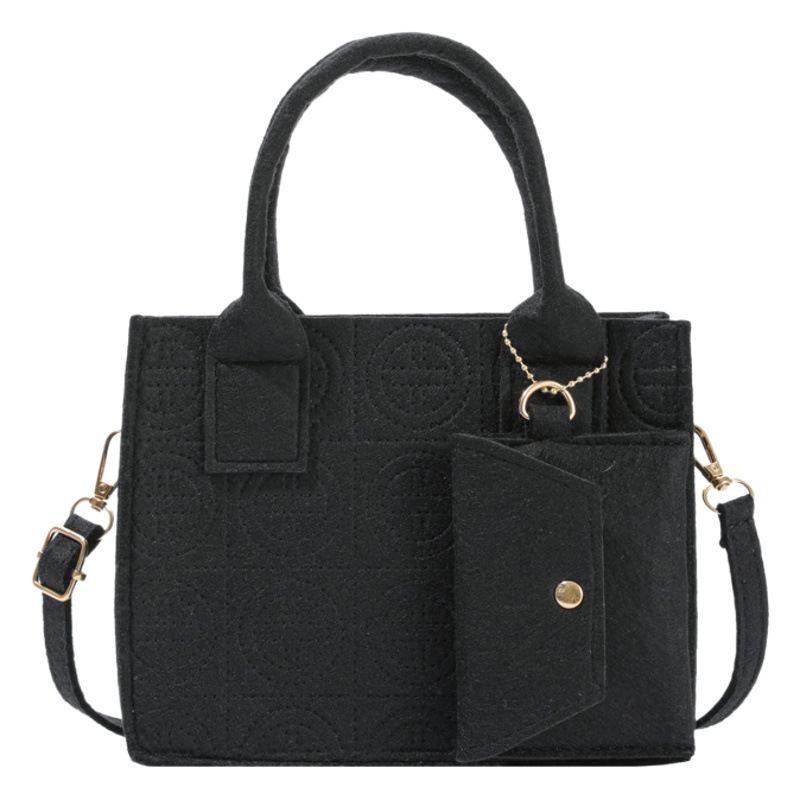 Nuevo este año popular en relieve de dos piezas bolsa de mensajero de moda Estilo occidental fresco bolso de color sólido 2023 Otoño e Invierno