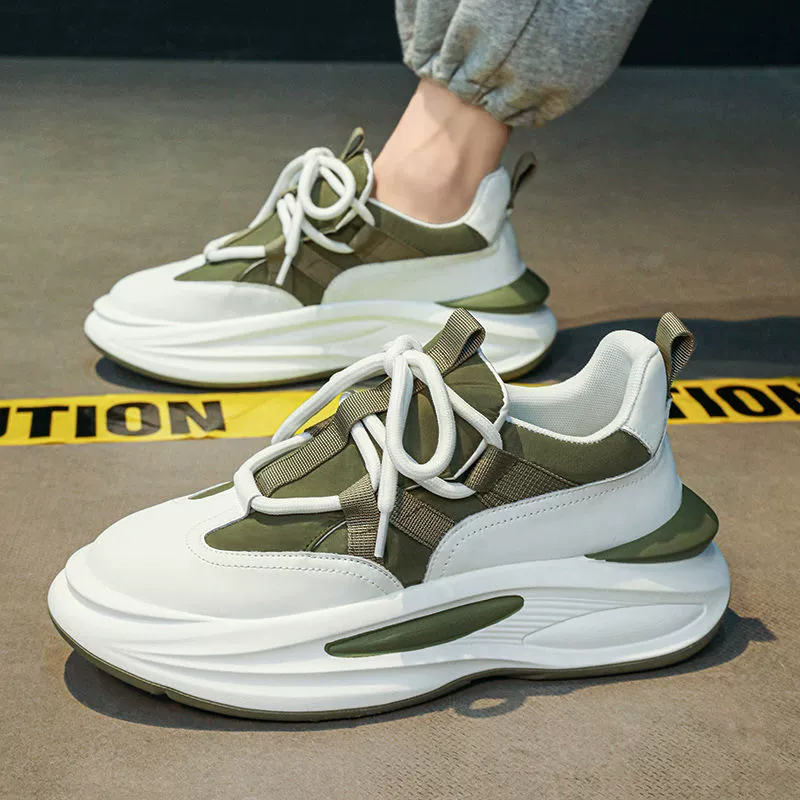 Мужские кроссовки весна 2025, новые повседневные спортивные кроссовки в корейском стиле, модные универсальные, на толстой нескользящей подошве, с эффектом увеличения роста.