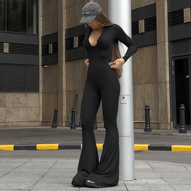 G25J258-2025 nueva chica caliente europea y americana delgada pantalón de boquilla de moda universal apertado chaqueta de mujer