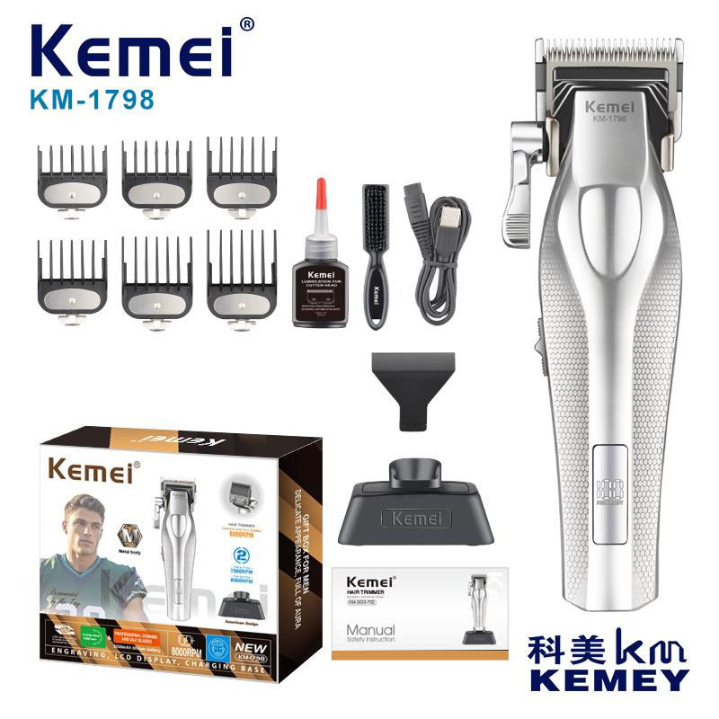 Cortadora de pelo eléctrica Kemei transfronteriza para peluquerías profesionales KM-3023, cortadora de pelo eléctrica con cabezal de metal para esculpir.