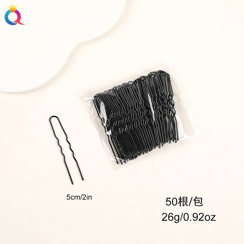 新しいベーシックヘアピンクリップ、ワンラインクリップ、黒髪の小さなクリップ、髪を固定するヘッドギア、女性用スチールクリップ、U字型クリップ|undefined