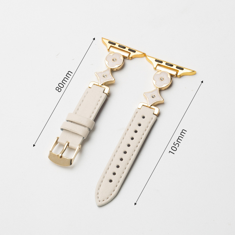 四叶草琥珀拼皮表带适用iWatchS10表带苹果S9AppleWatc女款手表带|undefined