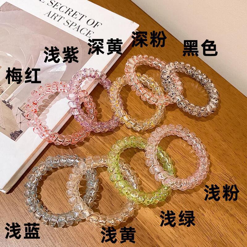 透明オニオンピンク電話線ヘアバンド卸売ファッション通勤ヘアアクセサリーヘッドバンドボールヘアロープ小さなゴムバンド女性|undefined