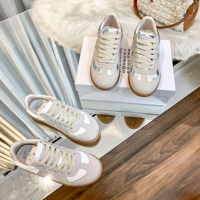 High Version New Margiela Mm6 German Training Shoes, White Shoes for Men and Women, Same Style, Versatile Retro Casual Sports Sneakers for Couples