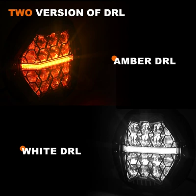 Ha Lei – Motorcycle headlights, headlights 7-inch Honeycomb Yellow Light