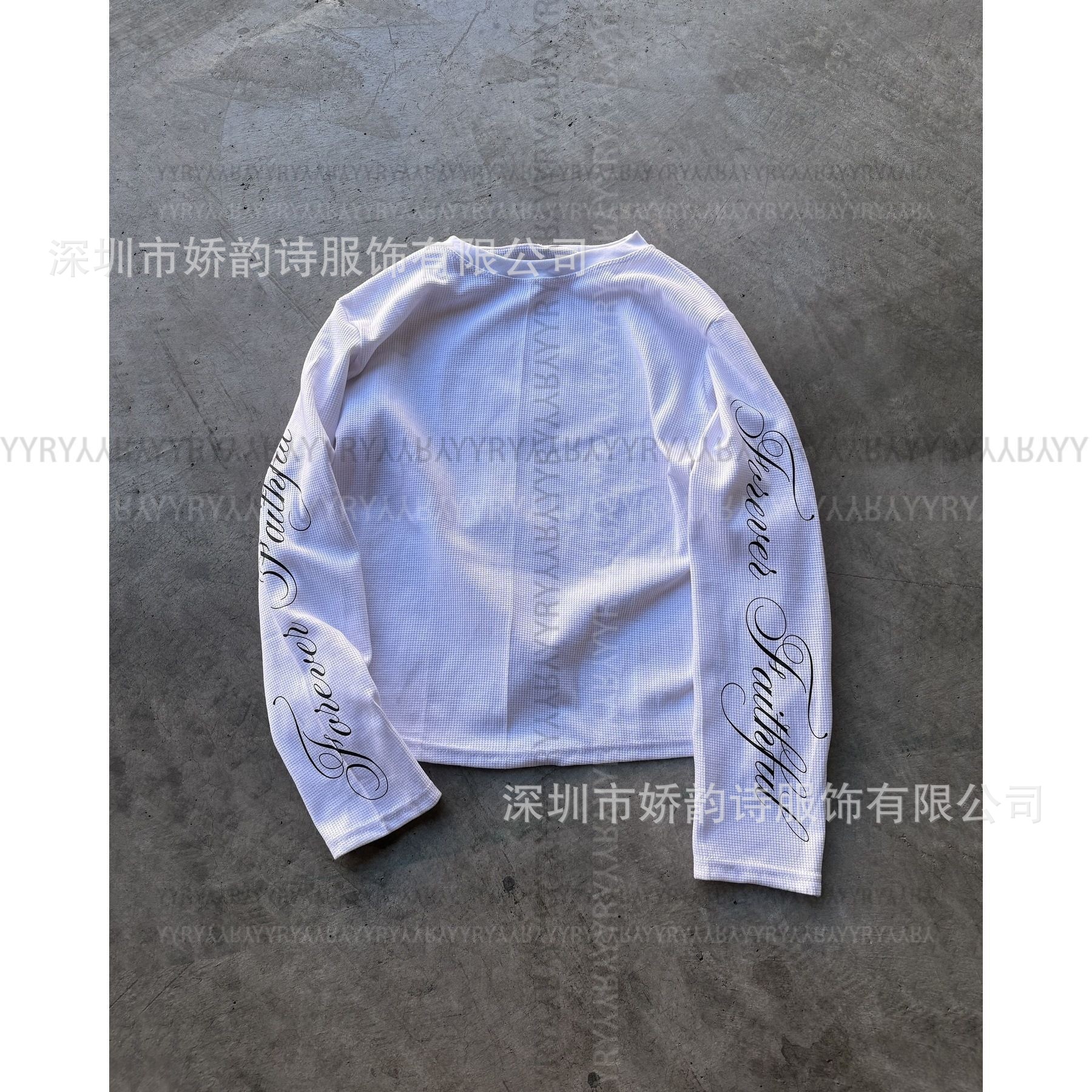 6THLANE Faithful T-shirt Waffle Knit White