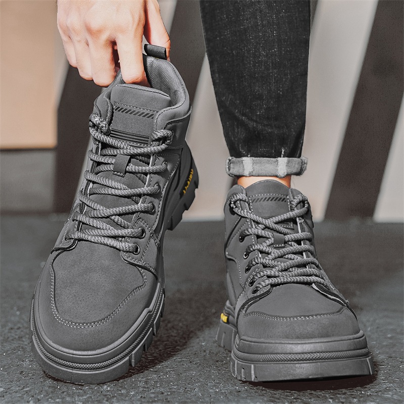 Zapatos de estilo británico para hombres con suela gruesa aumentada botas Martin para hombres zapatos de moda de alto nivel para hombres 2024 otoño y invierno zapatos de motocicleta