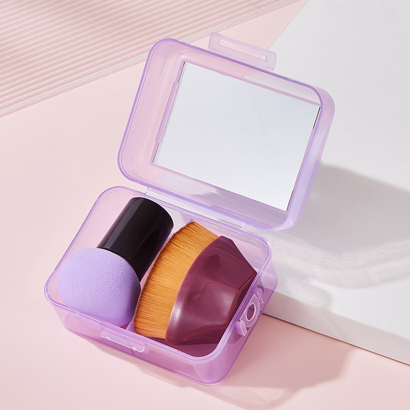 Nuevo conjunto de huevos de belleza con espejo 55 cepillo con cabeza de hongo de gota de base cepillo de huevo de belleza polvo de polvo de maquillaje