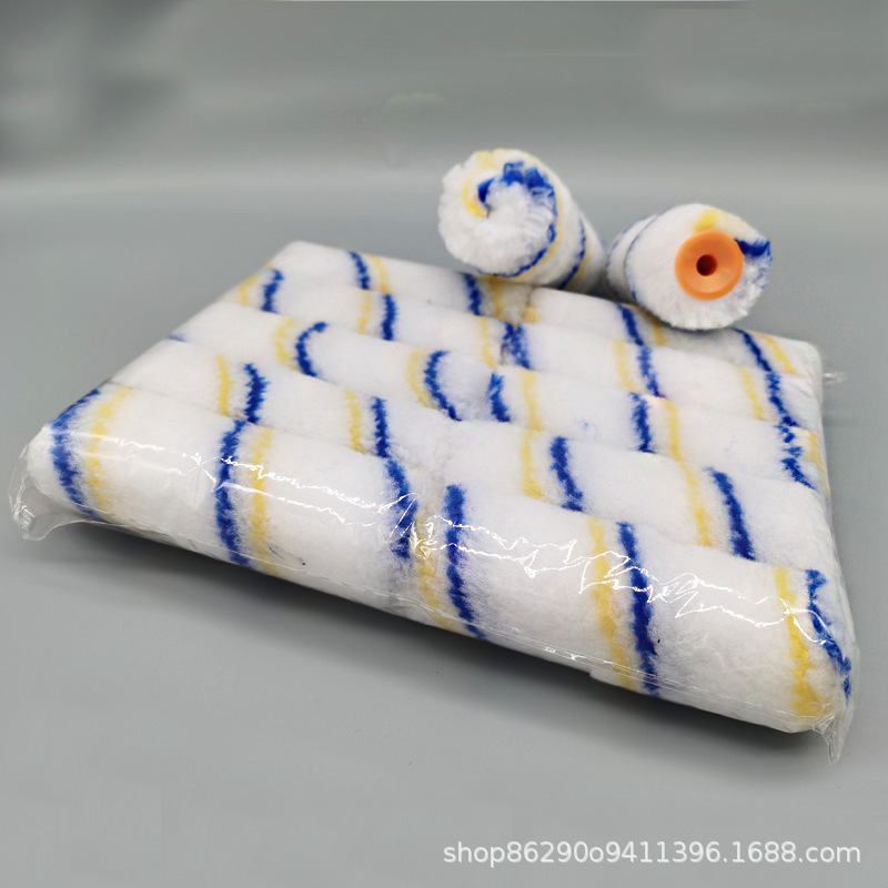 Fabricante de cepillo de rodillos de pulgar 4 pulgadas sin ángulo muerto cepillo de poliéster azul cepillo de pintura de rodillos de pintura