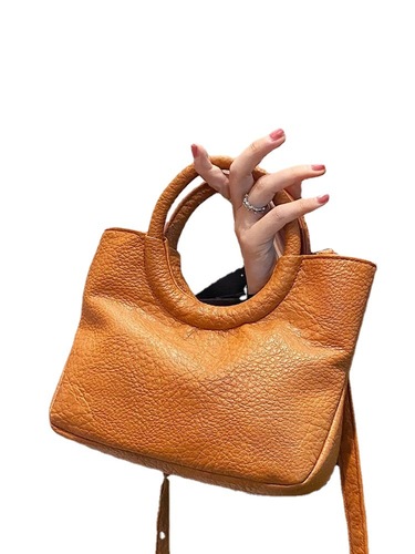 Niche design high-end retro ring handbag women's Korean style temperament versatile fashion soft side shoulder crossbody bag