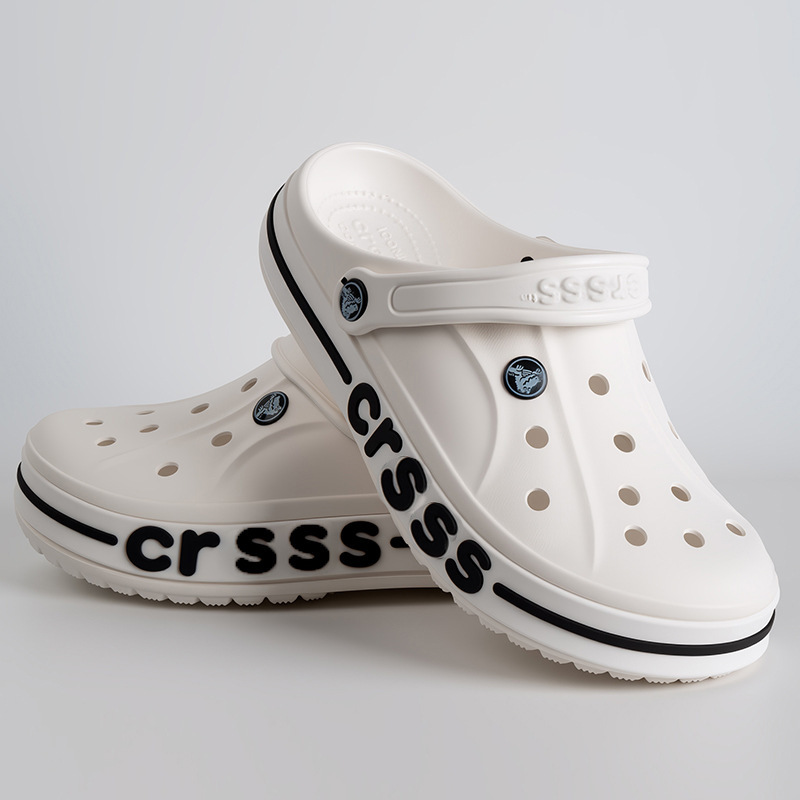 夏の新しい Cro 男性と女性の水玉模様のレースの下駄アウトドアスポーツとレジャービーチ包頭中空サンダル|undefined