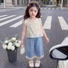 女童套装夏装2026新款洋气时髦宝宝无袖上衣裤子夏季儿童衣服童装