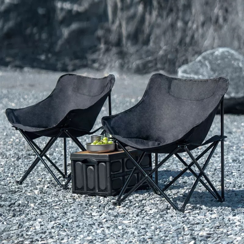 Manufacturer Wholesale High Back Moon Chair Outdoor Camping Picnic Barbecue Portable Fishing Chair Lunch Break Folding Chair