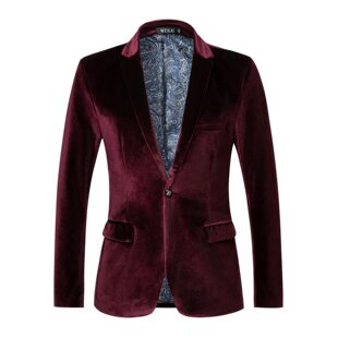 Cross-border Men's 2024 Spring and Autumn Men's Casual Slim-fit Golden Velvet Suit Jacket Men's Dress Suit Jacket