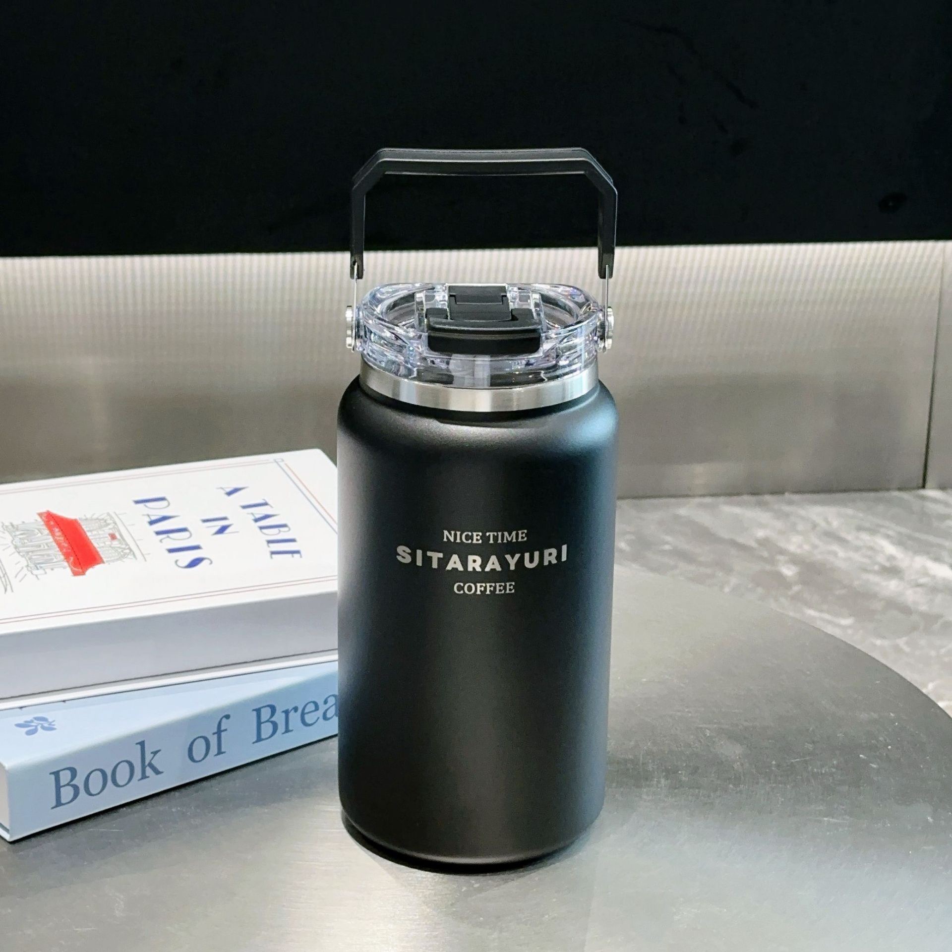 SITARAYURI Taza de hielo de gran capacidad de paja Taza de aislamiento de calor portátil de viaje al aire libre Taza de bebidas dobles
