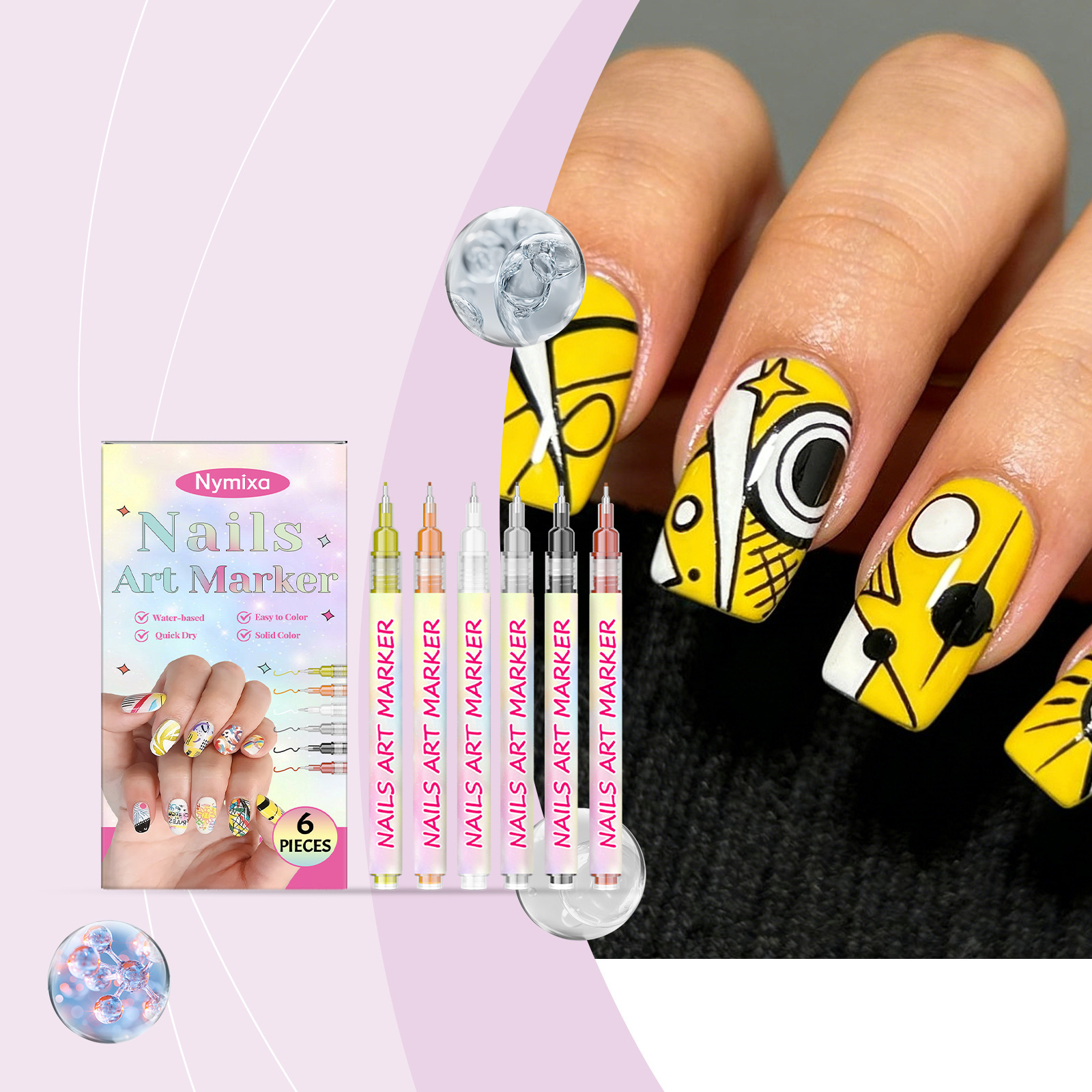 Nail Art Graffiti Pen DIY Color Painting Fine Pen Tip Graffiti Easy To Operate Non Smudging Long Lasting Color Bright Nail Art Pen_voghion.com