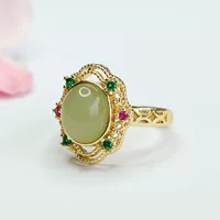 Xinyu Natural Hutian Jade Qingshui Кольцо Нефритового Кольца Кольца Национальный Ветер Оптовая Продажа HT4051702L