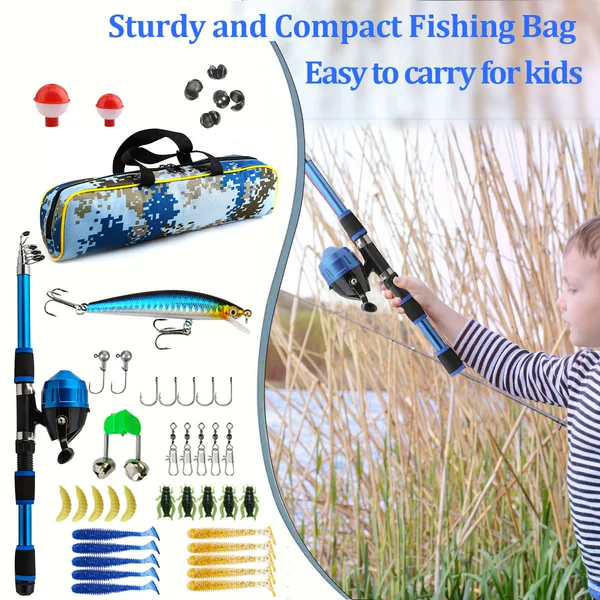 Cross-border children and teenagers outdoor fishing equipment fishing gear suit beginners fishing rod 1.8m factory wholesale