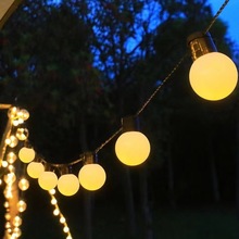 户外露营氛围灯大圆球灯串led彩灯带天幕帐篷装饰灯野营太阳能厂