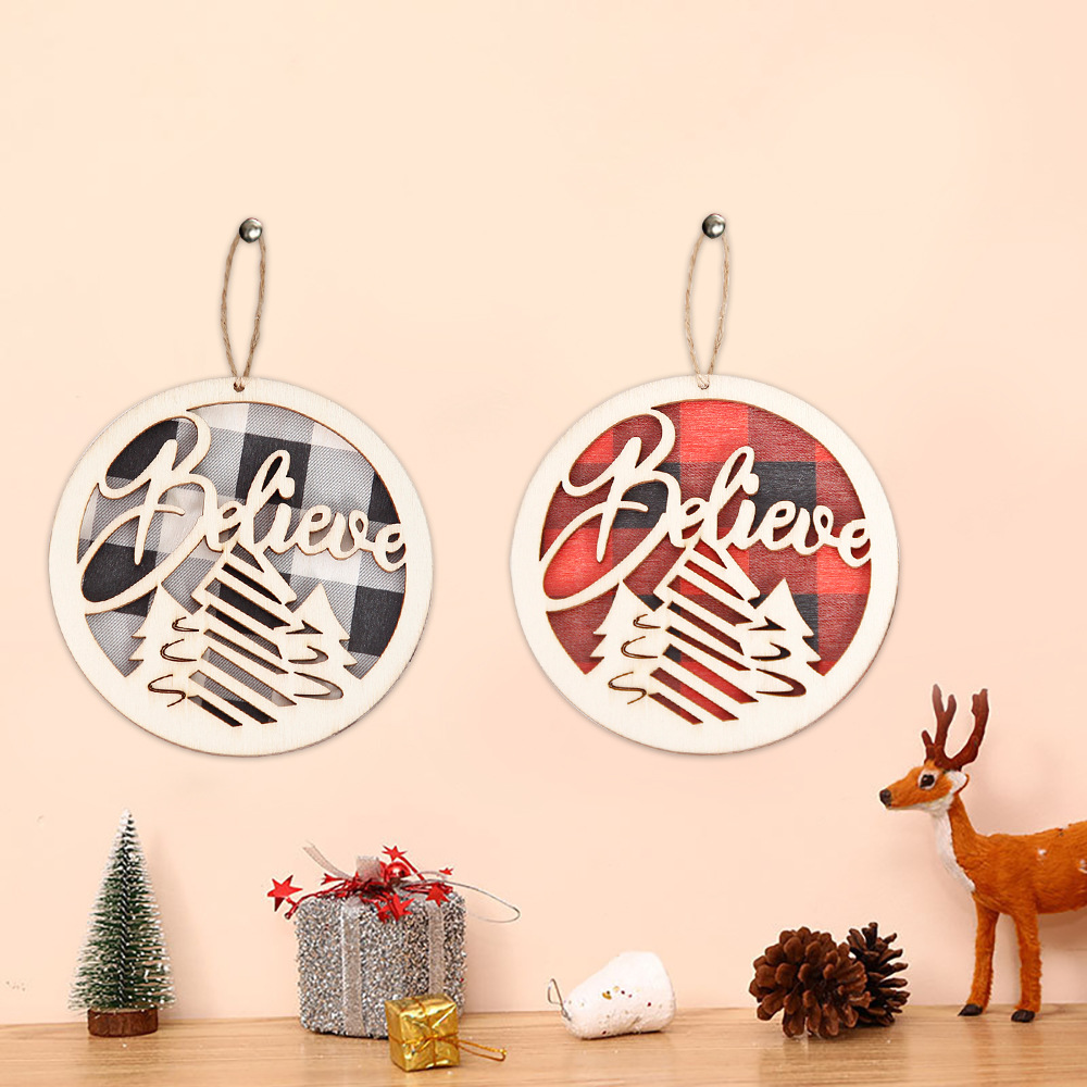 Ciondolo per targa in legno per porta di Natale Decorazione per interni Decorazione per feste Decorazioni natalizie Ornamento da appendere con piatto in legno_voghion.com