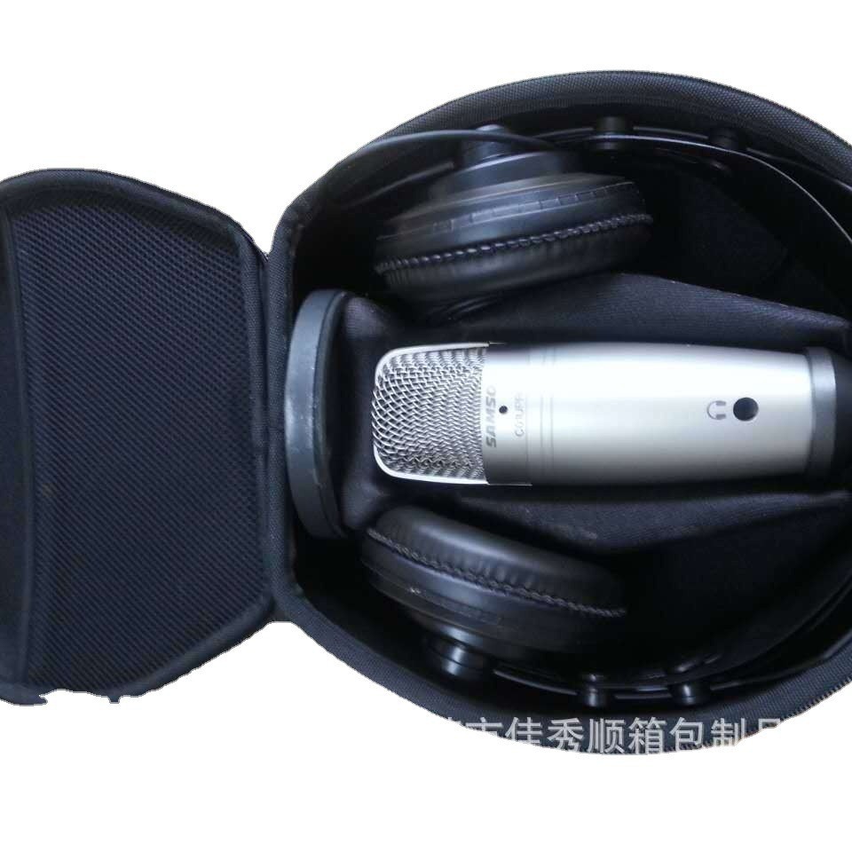头戴式蓝牙耳机话筒包车载麦克风拉链收纳EVA包话筒耳麦盒生 产