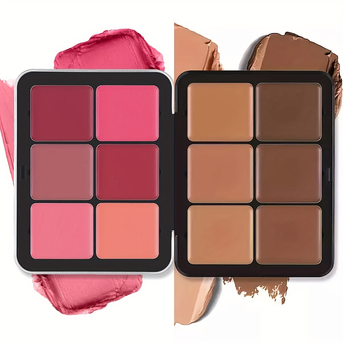 Vente chaude 12 couleurs boîte de fer plateau de blush une boîte de crème anti-cernes multicolore mate multicolore rouge_voghion.com