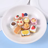 Small resin, cream food play, handle with accessories, handmade, bread