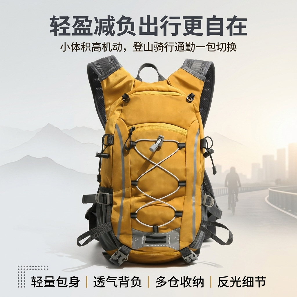 Outdoor hiking professional mountaineering backpack, breathable, lightweight, water-resistant, women's double shoulder bag for travel, cycling, and sports