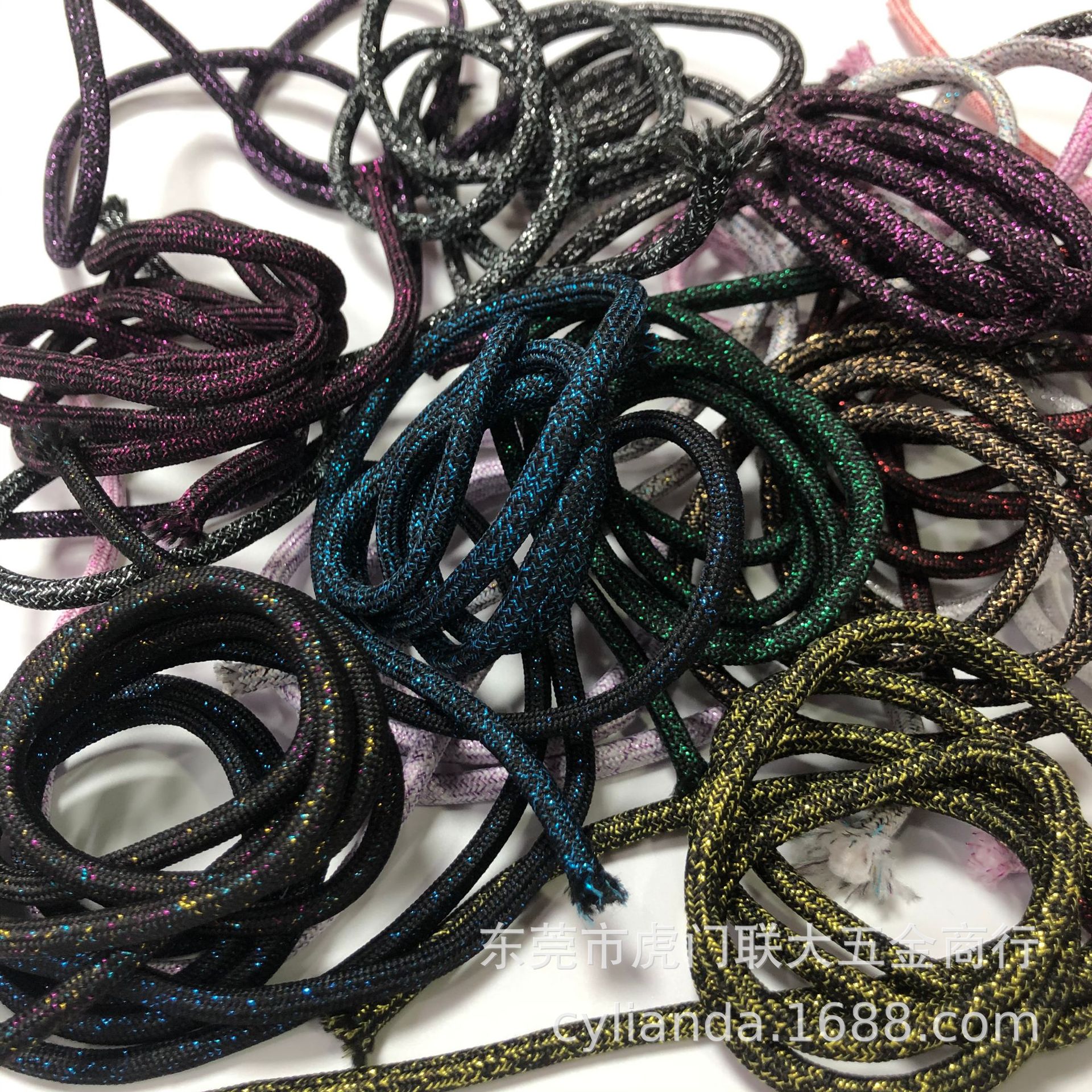 7色卡高品质24色涤纶包芯绳彩色线间色绳5mm粗男女裤绳帽绳通用