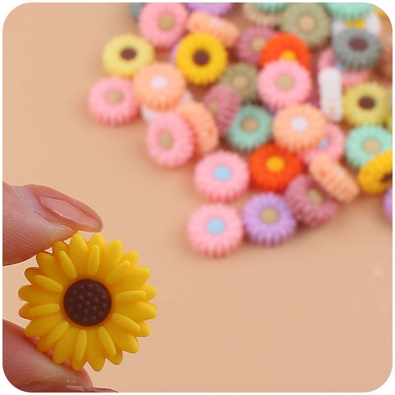 20mm bebé suministros de dibujos animados Margarita cuentas silicona creativo DIY chupete cadena teether pulsera accesorios juguete