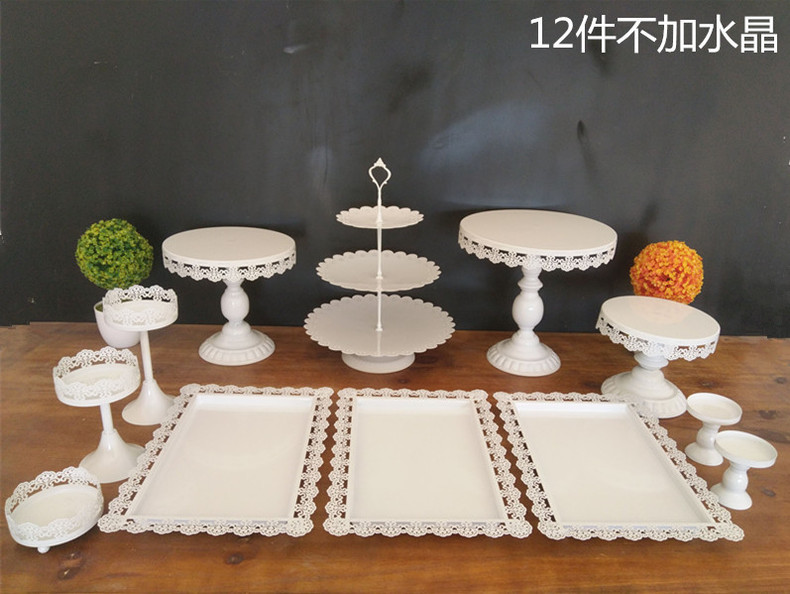 Estante de pastel de estilo europeo, taza de papel de boda, bandeja de pastel de pastelería, mesa de postres de boda, juego de 13 piezas