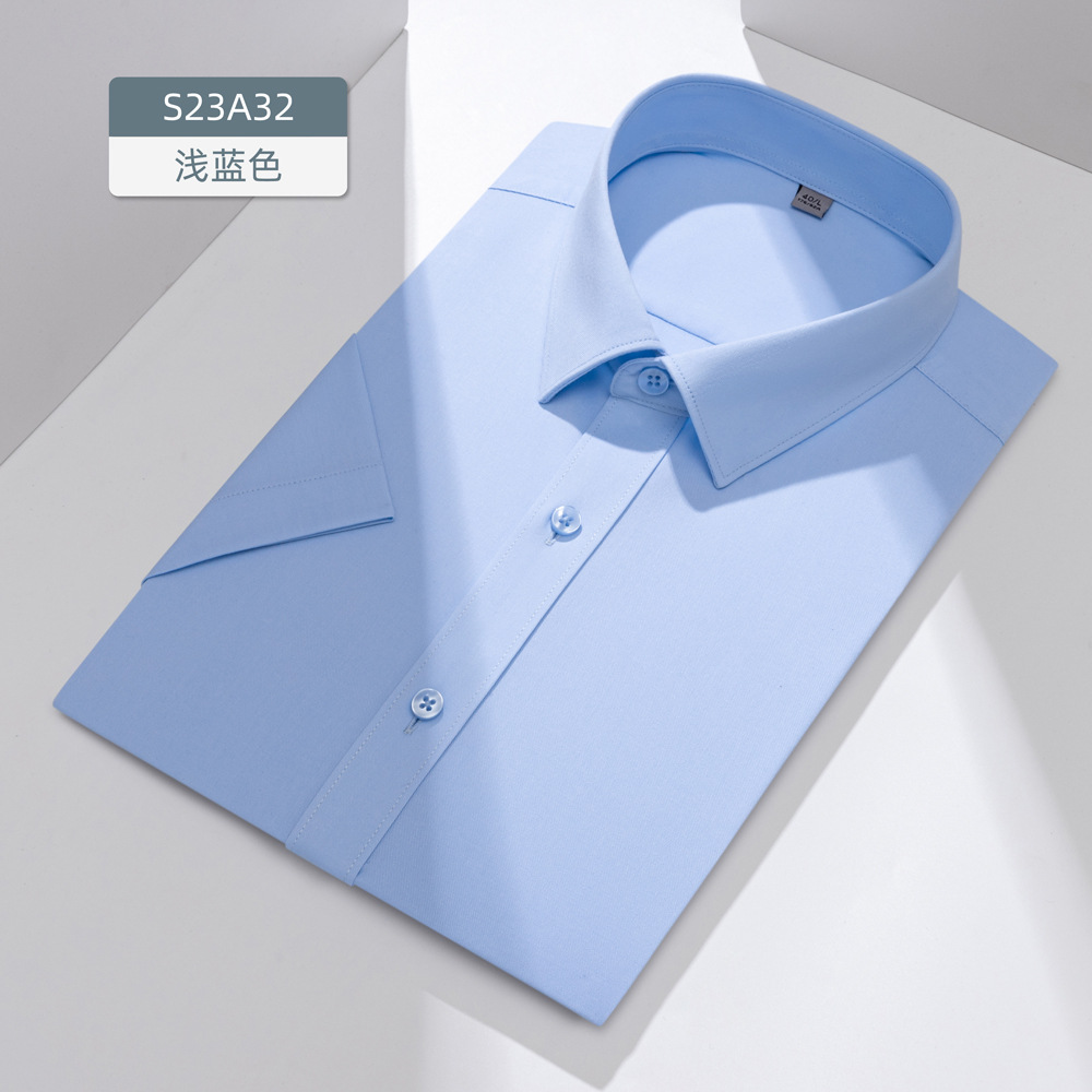 Camisa de Manga Corta de Vestir para Hombre de Fibra de Ajenjo Antibacteriana para Trabajo