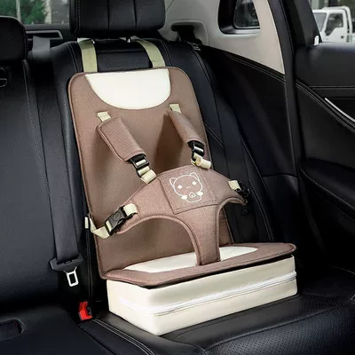 Car child safety seat | Universal for Babies - seat-booster-cushion-universal-for-all-seasons-brown-small-size-6-months-to-3-years-old